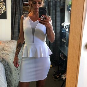 Peplum white dress